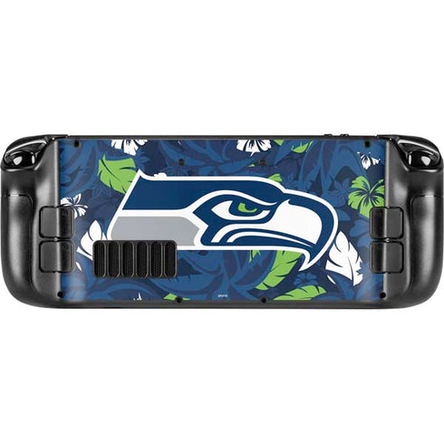 NFL Seattle Seahawks Tropical Print Steam Deck Handheld Gaming Computer Skin